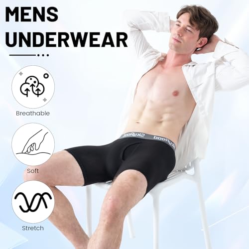 SkyRoad Men's Ultra-Comfort Boxer Briefs 7-Pack, Moisture-Wicking, Breathable & No Ride Up with Fly2