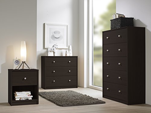 Tvilum, Bedroom Furniture, Silver Handles, Modern And Elegant Design 3 Drawer Chest, Brown #TOP1