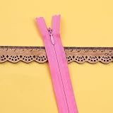10pcs fermetures à glissière invisibles en nylon Zipper Tailor 15cm 28cm 35cm 40cm 45cm 50cm 55cm 60cm pour accessoire de tissu à coudre artisanal-rose, longueur totale 45cm