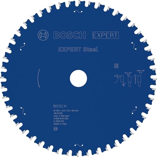 Bosch 1x EXPERT Steel Kreissägeblatt, 184x2/1,6x20 mm, Z48 – Ansicht 1