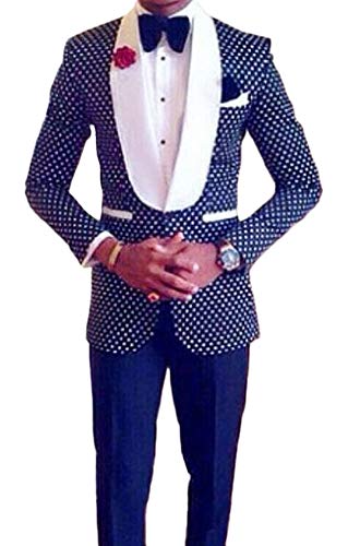 Blue Wedding Suits for Men 2 Pieces Shawl Lapel Men's Suits Slim Fit Groom Tuxedos2