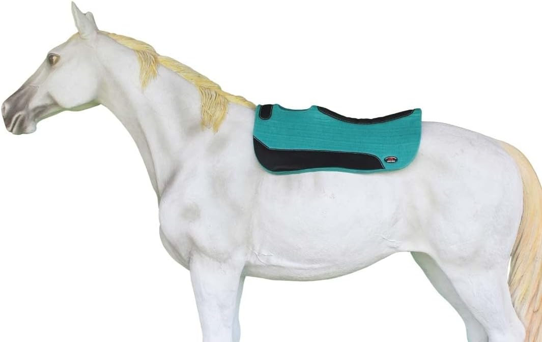 CHALLENGER Horse 30" x 30" Western Contoured Wool Felt Close Contact Saddle Pad Teal 39121TL1