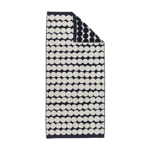 MARIMEKKO Räsymatto White and Charcoal Cotton Bath Towel (55” x 28”)