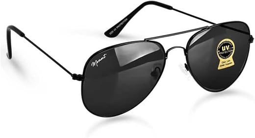 Leeway Men Pilot Sunglasses, LW252, Black Lenses, Black Frame, Pack of 1