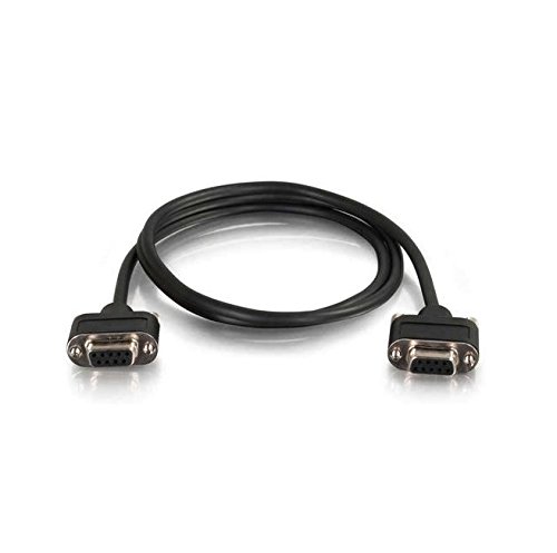 C2G 52180 35ft CMG-Rated DB9 Low Profile Null Modem F-F - Serial - 35 ft - 1 x DB-9 Female Serial - 1 x DB-9 Female Serial - Shielding - Black