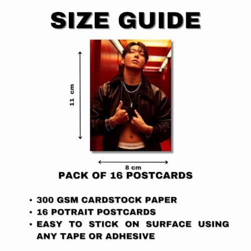 Image of Jungkook Photocards Pack of 16 (8 x 11 cm) | Bangtan Sonyeondan Jungkook| JK CK Posters | Pinterest Wall Posters | K-Pop Posters | K-Pop | Wall Prints for Room | For Gifting | For Birthday | For ARMYs (Pack of 16)