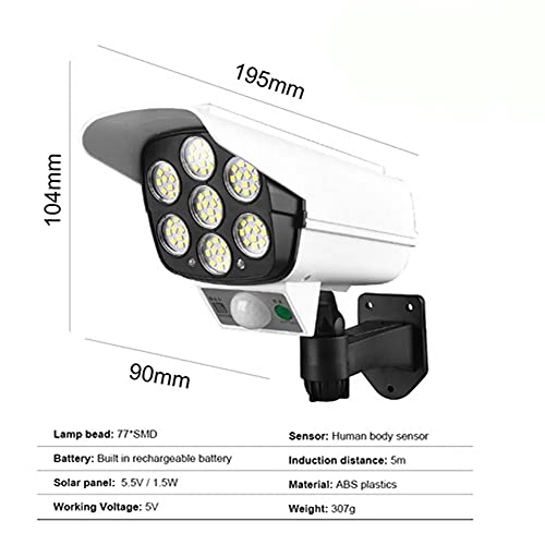 Luminaria Solar Camera Falsa Sensor de Proximidade 77 Leds 3 funções