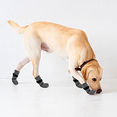 Scenereal Double Side Anti-Slip Dog Socks 2 Pairs With Straps, Soft Comfortable Pet Paw Protectors For Indoor Hardwood Floor Traction Control #TOP5