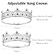 TOBATOBA King Crown for Men - Medieval Renaissance Costume Prince Crown for Prom, Birthday, Halloween Cosplay - Silver Hair Accessories