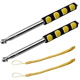 Othmro 2Pcs Hollow Telescopic Teachers Pointer, Teaching Pointer Stick for Classroom, Metal Hand Retractable Pointer Extended Length 63 inch, Handheld Presenter Whiteboard Pointer (Orange)
