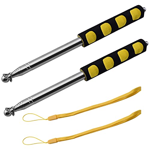Image of Othmro 2Pcs Hollow Telescopic Teachers Pointer, Teaching Pointer Stick for Classroom, Metal Hand Retractable Pointer Extended Length 63 inch, Handheld Presenter Whiteboard Pointer (Orange)