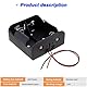 Xiatiaosann D Zellen Batteriehalter mit 2 Steckplätzen und zwei Drähten, 70 x 70 mm, 3 V D Batteriegehäuse mit Kabeln, mit Krokodilklemmen (4er Pack)