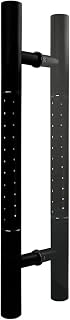 Gate Hardware Black Stainless Steel Commercial Office Tempered Glass Door/Sliding Wooden Barn Door Push-Pull Handle,4 Lengths(600×400mm)