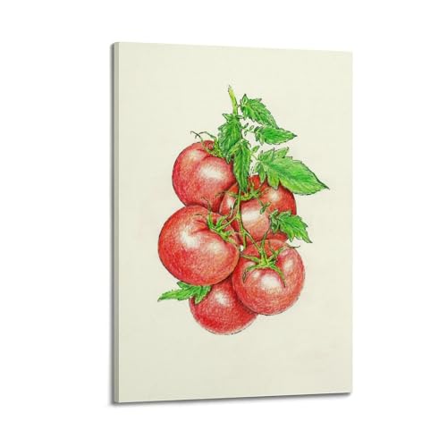 Art mural bouquet de tomates pour une déco de cuisine moderne