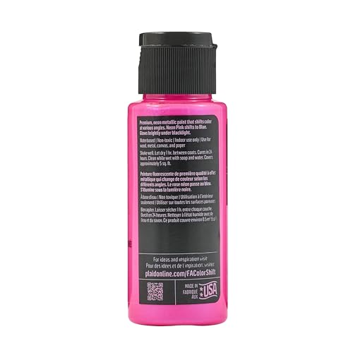 Image of FolkArt, Color Shift Blacklight Acrylic Paint, Neon Pink