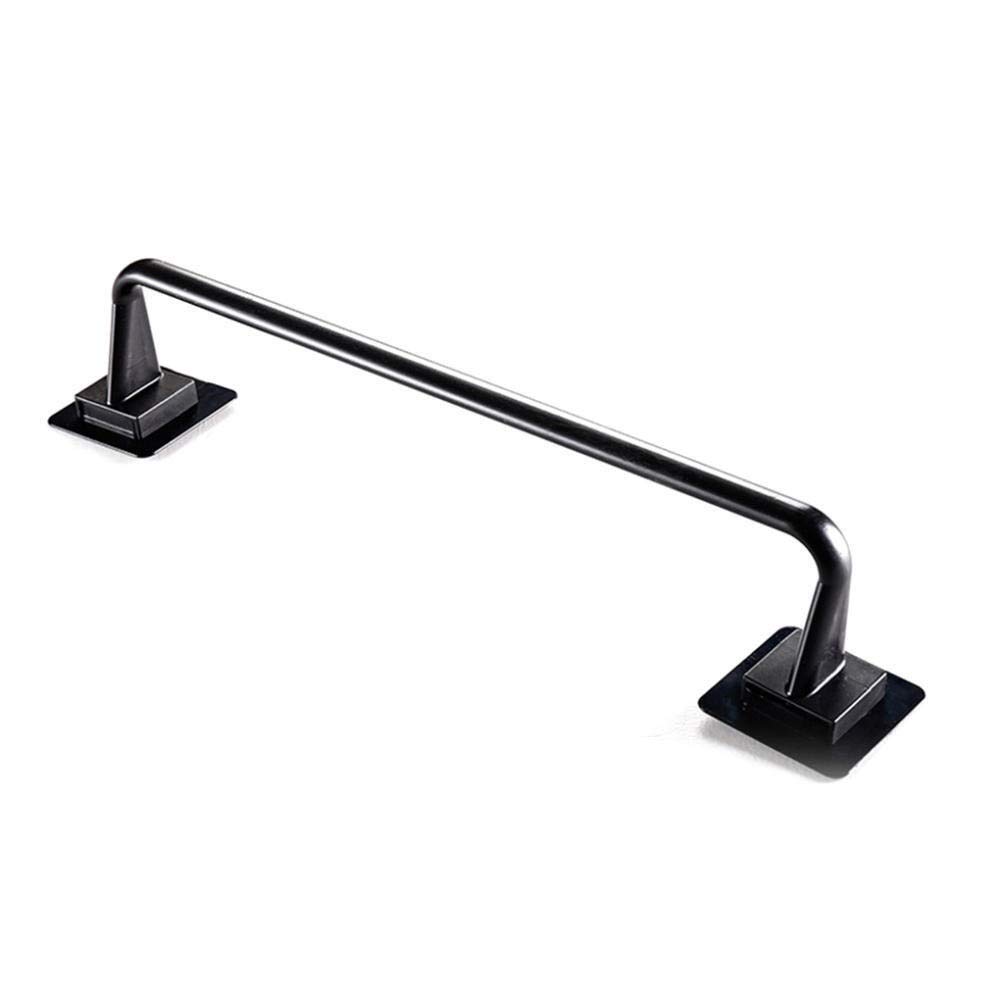 Toallero adhesivo para pared para baño y cocina, barra autoadhesiva (negro)