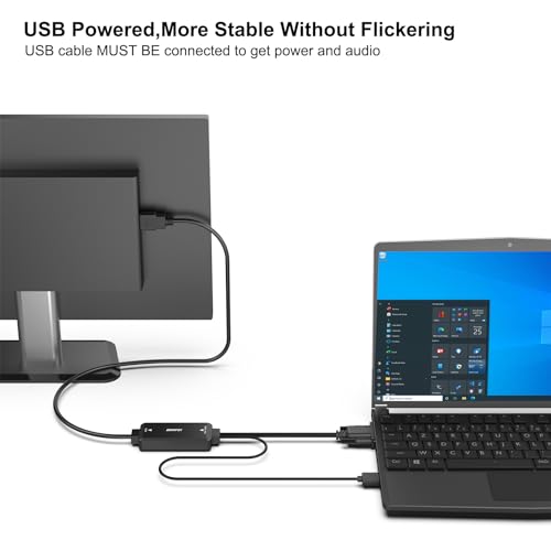 BENFEI VGA to HDMI Cable, 1.8M 1080P Cable From VGA Computer/Laptop to HDMI Monoitor/TV with Audio Support(Not Bidirectional)