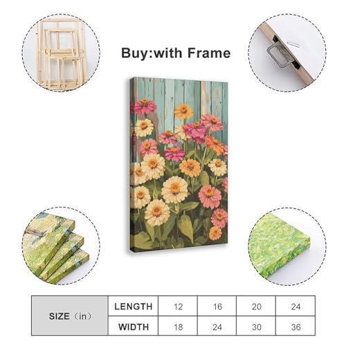 Poster sur toile rustique zinnia UTGN contre les murs vides