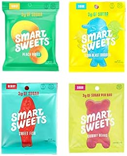 SmartSweets Peach Ring Gummy, Sour Gummy Bears, Sweet Fish, Sour Buddies, Assortment Pack