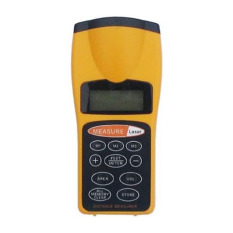 BuyinCoins Ultrasonic Distance Meter Measurer Distance Estimator Distance Measuring Device Tool w/Laser Pointer Cover