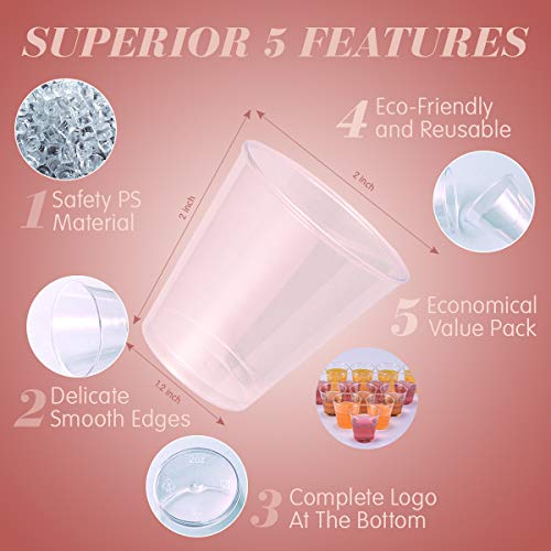 500 Plastic Shot Glasses-2 Oz Disposable Cups-2 Ounce Plastic Shot Cups-Ideal Plastic Tumbler For Whiskey, Jello Shots, Tasting,Food Samples, Perfect For Halloween, Thanksgiving , Christmas Party #TOP7