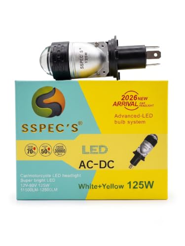Image of H4 Mini LED Projector Lens Headlight Bulb - Super Bright White Light, High /Low Beam, Universal Fit for Bikes & Cars | 1 Year Warranty (1 Piece)