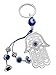 Produktbild Nazareth Store Evil Eye Schlüsselbund Hamsa Fatima Handschutz Silber Metall Schlüsselring Viel Glück Charme Amulett