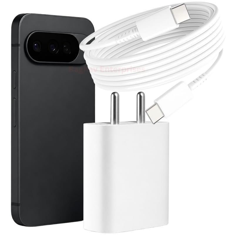 Image of 30w Quick-Charge USB-C Adapter with Type-C to Type-C Cable Compatible with Google Pixel 10, 9 Pro XL, 9 Pro Fold, 9 Series, Pixel 8 Series & More Devices - JN WH