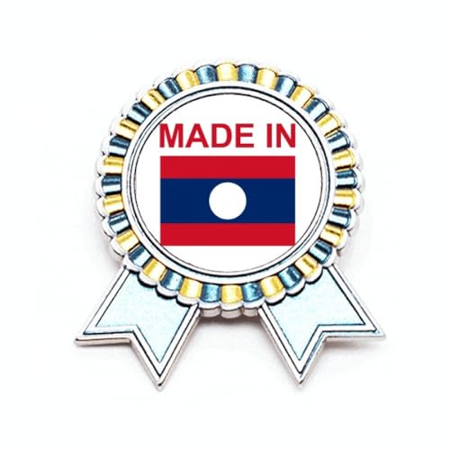 Broche Laos Country Love en métal taille M pour vêtement