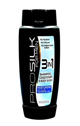 Pro Silk Salon, Men's 3 in 1, Shampoo, Conditioner, Body Wash, Aloe, Shea Butter