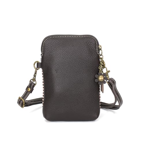 Image of CHALA Dog Collection Cell Phone Crossbody Purse-Women PU Leather /Canvas Multicolor Handbag with Adjustable Strap