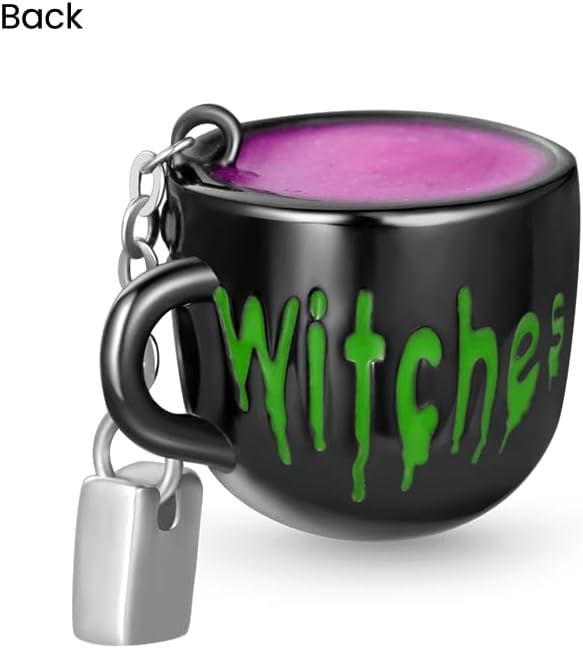 GNOCE Halloween Witch Tea Cup Charms for Bracelet 925 Sterling Silver Bead Charms for Bracelet/Necklace Jewelry Gift For Women Mother's Day - Image 2
