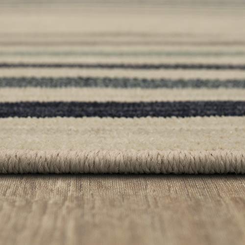 Mohawk Home Forsyth Park Beige Geometric Striped (2' X 8') Runner Rug #TOP3