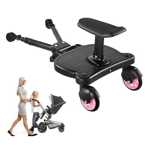 Image of Universal Stroller Board with Detachable Seat,Stroller Glider Board Suitable for Most Brands of Strollers, Holds Children Up to 55 lbs (Pink)