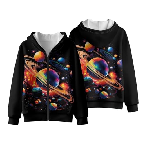 Boys Zip Up Fleece Hoodies Kids Fleece Full-Zip Sweatshirts Jacket Casual Fall Hoodie with Pocket Size S - XL