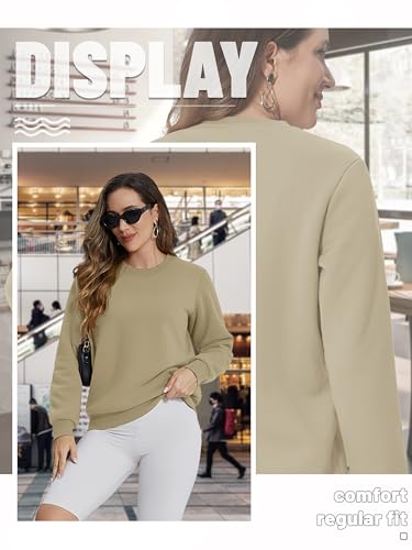 Image of TACVASEN Women's Crewneck Sweatshirt Fleece Lined Sherpa Pullover Winter Shirt Warm Sweaters Long Sleeve Tops