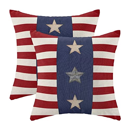 BETGINY 4th of July Pillow Covers 18x18 Set of...