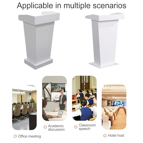 Atril blanco para iglesias y aulas con base de madera elegante y estable 6