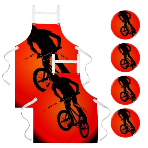 Tablier de cuisine pour pâtisserie et bistrot lot de 2 avec broches