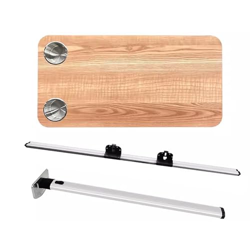 GBRJUYF Travel Table Folding RV Table, Campervan Motorhome Furniture Detachable Table & Folding Leg & Slider Kit, Suitable for Camping RV (Color : Wood Grain A)