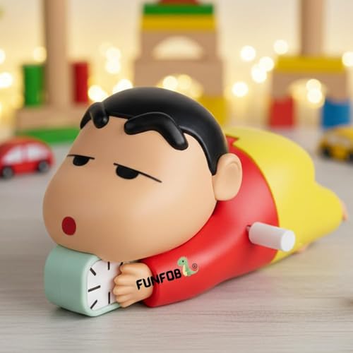 Image of FUNFOB Shinchan Moving Toy | Shinchan Action Figure Toys for Boys & Girls PVC Multicolour | Shin-chan White Moving