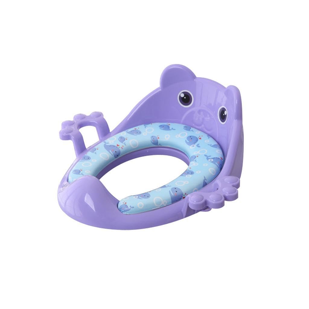 Sedile WC per bambini Sedile antiscivolo con maniglie di presa Cartoon e spazio di archiviazione salvaspazio rapido e semplice. Vasino da toilette antiscivolo