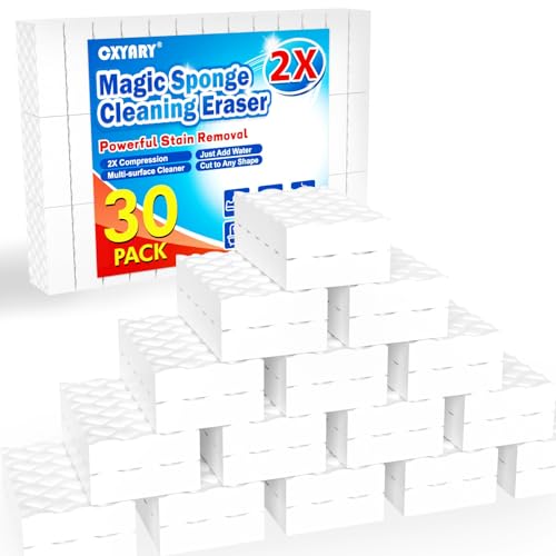 Magic Sponges Cleaning Eraser, 30 Pack 2X Density Stronger Melamine