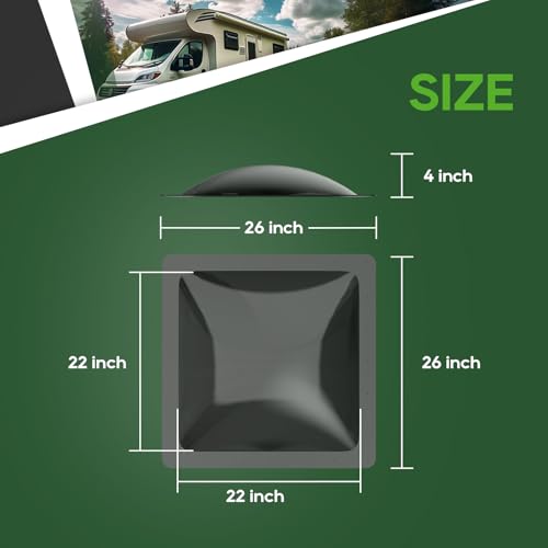 Image of RVGUARD RV Skylight Replacement, 26 inch x 26 inch Outer Dimension Skylight Fits All Standard 22 inch x 22 inch Openings, RV Skylight for Camper Trailer Fifth Wheel Truck, UV Resistant, Impact Resistant, Smoke