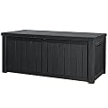 Devoko 120 Gallon Resin Deck Box Waterproof Indoor Outdoor Storage Box Lockable Large Storage Container for Patio Furniture Cushions and Garden Tools