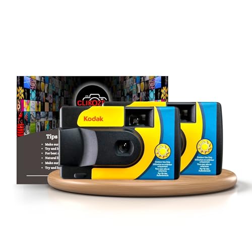 Disposable Cameras Multipack - Includes 2x Kodak Daylight Saver Single-Use Disposable Cameras with 39 EXP and Clikoze Photography Tips Card
