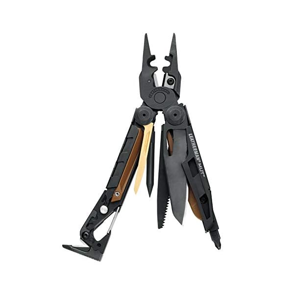 LEATHERMAN – MUT EOD Multitool with Firearm and EOD Tools for Technicians and Military, Black with MOLLE Brown Sheath
