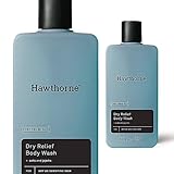 Hawthorne Men's Dry Relief Peppermint Body Wash. For Dry and Sensitive Skin. Soothing and Gentle with Natural Oat Extract, Jojoba Oil, and Glycerin. Sulfate Free, Paraben Free, Cruelty Free. 8 fl. oz.