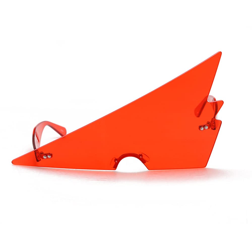 Retro Triangular Rimless Cute Candy Sunglasses For Women Trendy Vintage Creative 90s Sunglasses Disco Glasses