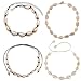 Produktbild Mingjun 4 Stück natürliche Muschel-Choker-Halskette, handgefertigter Strandschmuck, Schlüsselbeinkette für Frauen und Mädchen, Muschel